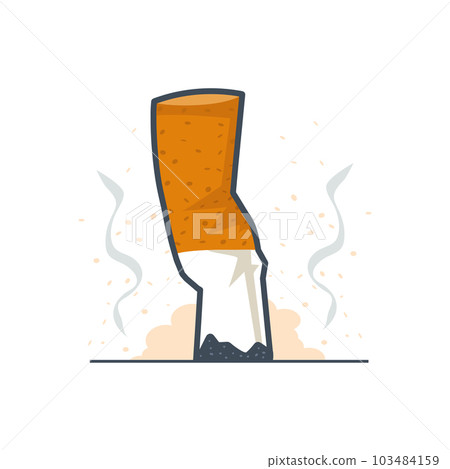 Cigarettes butt with smoking icon Cigarettes butt with smoking icon 103484159