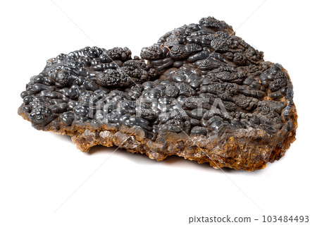 Macro mineral Hematite stone on a white background close-up 103484493
