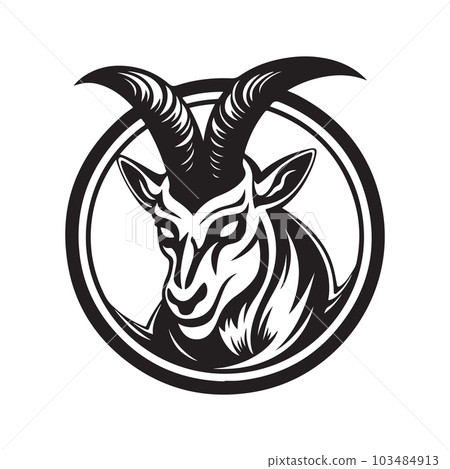 angry springbok, vintage logo line art concept black and white color, hand drawn illustration angry springbok, vintage logo line art concept black and white color, hand drawn illustration 103484913