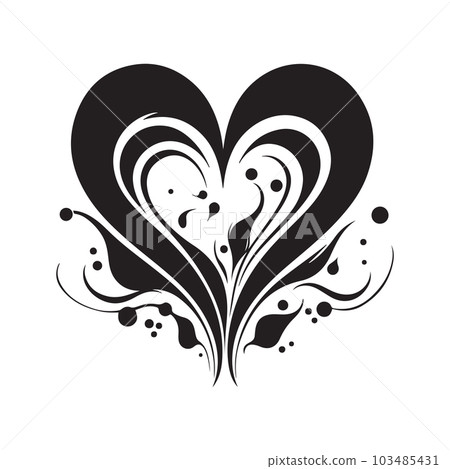 love, vintage logo concept black and white color, hand drawn illustration 103485431