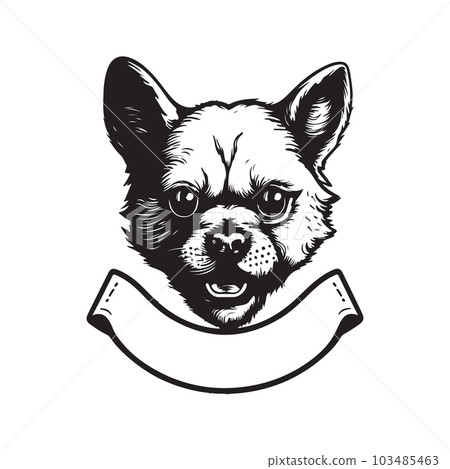 angry dog, vintage logo concept black and white color, hand drawn illustration 103485463