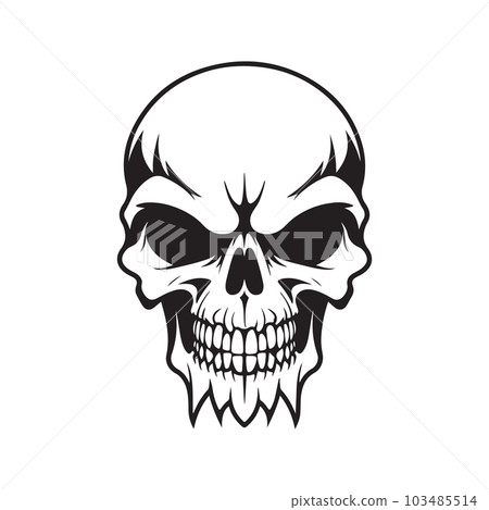 skull ripper, logo concept black and white color, hand drawn illustration skull ripper, logo concept black and white color, hand drawn illustration 103485514