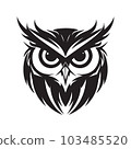 owl, logo concept black and white color, hand drawn illustration 103485520