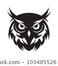 owl, logo concept black and white color, hand drawn illustration 103485526