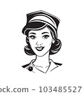 nurse, logo concept black and white color, hand drawn illustration 103485527