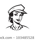 nurse, logo concept black and white color, hand drawn illustration 103485528