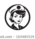nurse, logo concept black and white color, hand drawn illustration 103485529