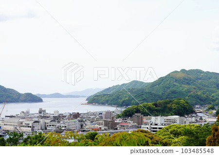 Fresh green city area seen from Uwajima Castle 103485548