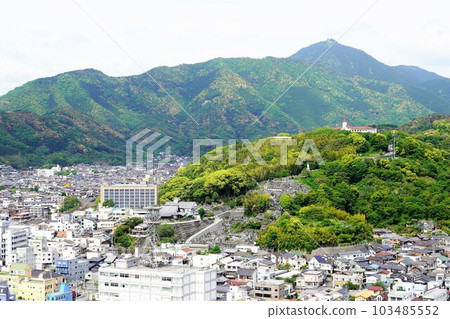 Fresh green city area seen from Uwajima Castle Fresh green city area seen from Uwajima Castle 103485552