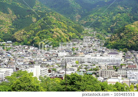 Fresh green city area seen from Uwajima Castle Fresh green city area seen from Uwajima Castle 103485553