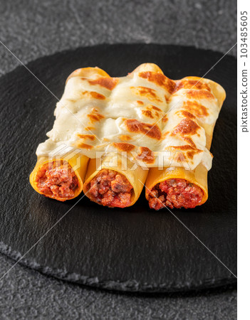 Bolognese Cannelloni with mozzarella 103485605