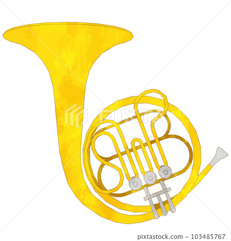 Horn realistic watercolor illustration 103485767