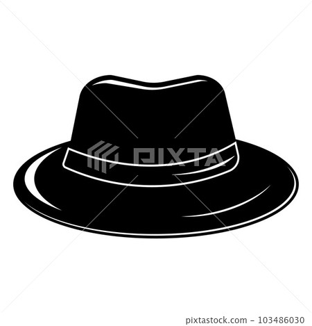 Vintage men's hat label on a white background. Template for the design of a label, banner, icon, logo. Vector. Vintage men's hat label on a white background. Template for the design of a label, banner, icon, logo. Vector. 103486030
