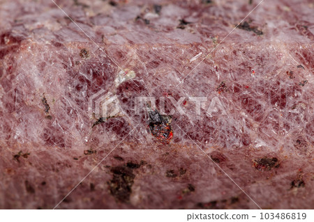 Macro mineral stone Ruby in the breed a white background 103486819