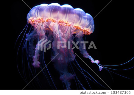 jellyfish in the water with Ai Generated jellyfish in the water with Ai Generated 103487305