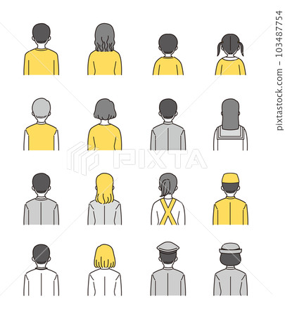 簡單的人例證背視圖 103487754