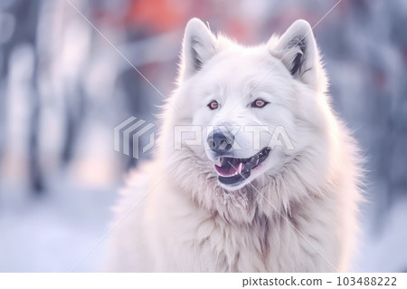 Portrait of Alaskan malamute dog with Ai Generated. Portrait of Alaskan malamute dog with Ai Generated. 103488222
