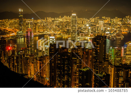 Hong Kong night view from Victoria Peak Hong Kong night view from Victoria Peak 103488785