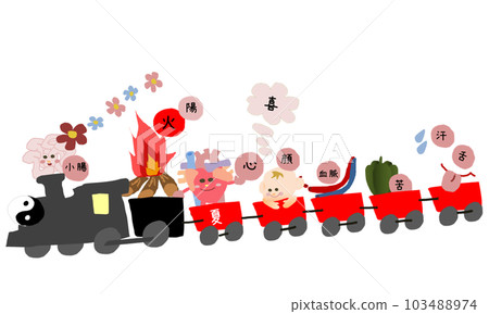 5th train cute summer illustration 103488974
