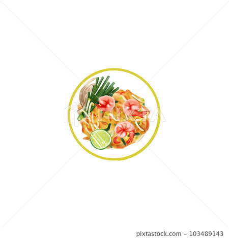 Mango Sticky Rice, famous desserts of Thailand, hand draw, element, Thai food, dessert, mango, sweet 103489143
