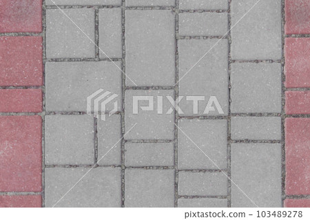 Gray sidewalk tile street stone city road abstract urban pattern color red or pink design texture paving background Gray sidewalk tile street stone city road abstract urban pattern color red or pink design texture paving background 103489278