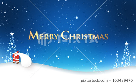 聖誕快樂,聖誕老人在雪地裡行走 聖誕快樂,聖誕老人在雪地裡行走 103489470