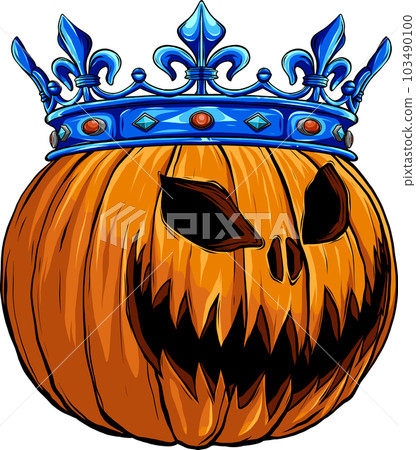 Happy Halloween Pumpkin King vector illustration on white background. Happy Halloween Pumpkin King vector illustration on white background. 103490100