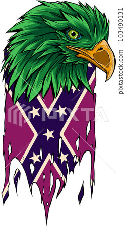 vector illustration of Confederate flag with eagle head 103490131