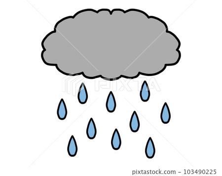 A simple illustration of a cloud making it rain A simple illustration of a cloud making it rain 103490225