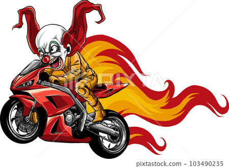 vector illustration joker Biker Motorcycle Rider racing 103490235