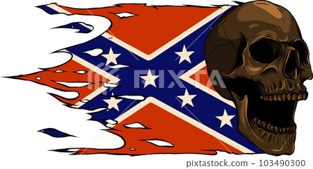 Human skull with Confederation flag isolated on white background Human skull with Confederation flag isolated on white background 103490300