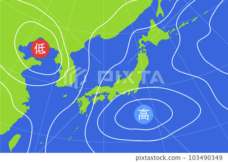天氣圖。天氣信息氣壓圖。 103490349