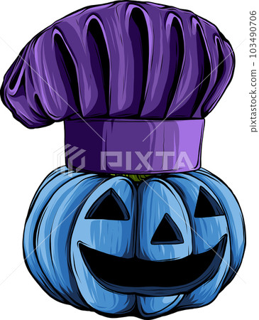 vector illustration of Pumpkin chef on white background 103490706