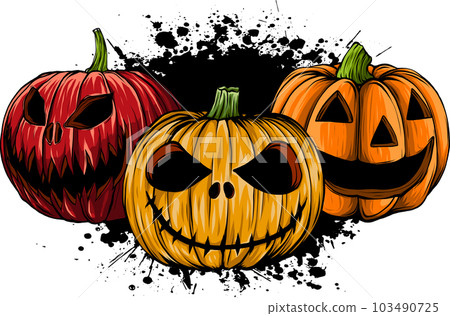 vector illustration of pumpkins for Halloween on white background vector illustration of pumpkins for Halloween on white background 103490725