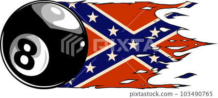 vector illustration of eight ball with confederate flag vector illustration of eight ball with confederate flag 103490765