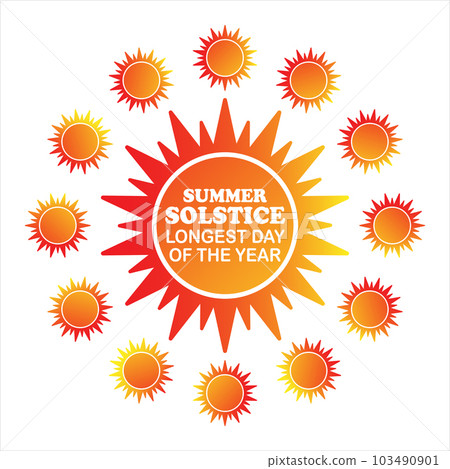 Summer Solstice Longest Day Of The Year Vector illustration 103490901