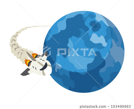 Space element isometric. Planet with spaceship, space exploration image. Creative element, color web icon for infographic. Isolated vector illustration Space element isometric. Planet with spaceship, space exploration image. Creative element, color web icon for infographic. Isolated vector illustration 103490983