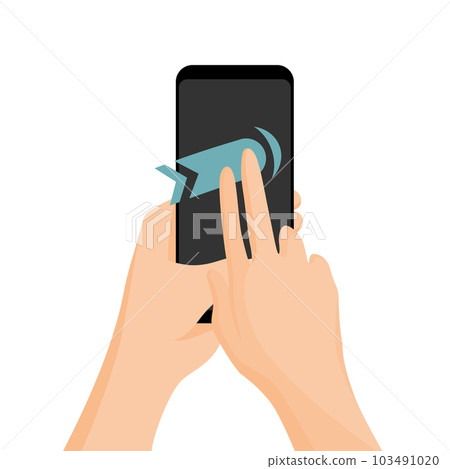 Touch screen hand gestures. Flat colored icon with movement of finger isolated vector illustration. Hand touchscreen gesture. Vector like swipe or slide touch Touch screen hand gestures. Flat colored icon with movement of finger isolated vector illustration. Hand touchscreen gesture. Vector like swipe or slide touch 103491020