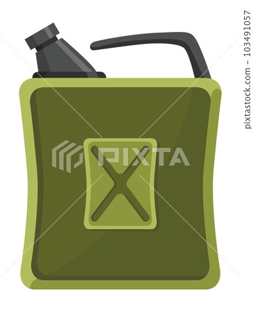 Canister for engine oil or petroleum isolated on white. Power and energy concept. Container with gasoline fuel vector illustration 103491057