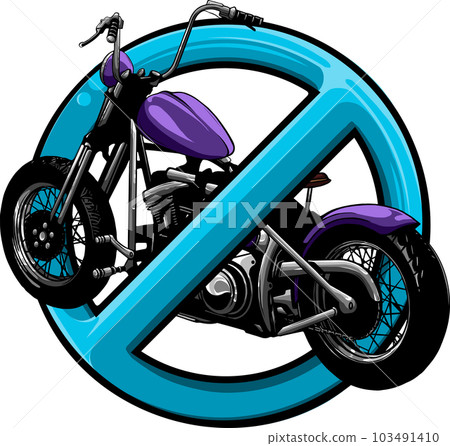 vector illustration of no motorcyle symbol on white background 103491410