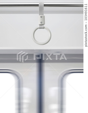 Handle loop in the train. This image is focus on the center handle loop 103491611