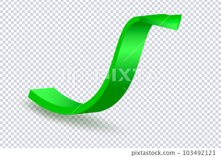 Growing business 3d green arrow on transparent 103492121
