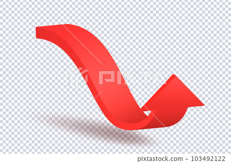 Growing business 3d red arrow on transparent 103492122