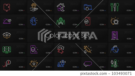 Set of Opened box, Rotation gesture and Romantic dinner line icons. Include Pets care, Approved phone, Coffee pot icons. Balloon dart, Video conference, Cyber attack web elements. Vector Set of Opened box, Rotation gesture and Romantic dinner line icons. Include Pets care, Approved phone, Coffee pot icons. Balloon dart, Video conference, Cyber attack web elements. Vector 103493071