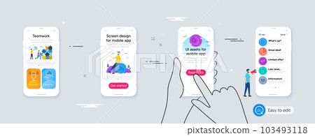 Set of Oil drop, No smoking and Microphone line icons. Phone ui interface. Include Stars, Moon, Coffee icons. Beer glass, Shield, Skin care web elements. For web, application. Vector 103493118