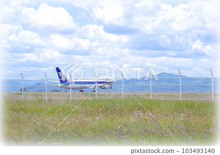 客機降落米子鬼太郎機場(插畫風格) 客機降落米子鬼太郎機場(插畫風格) 103493140