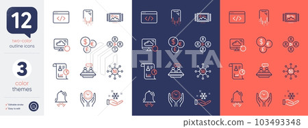 Set of Report, Video conference and Money currency line icons. Include Smartphone recovery, Recovery cloud, Seo script icons. 5g technology, Freezing, Employees talk web elements. Vector Set of Report, Video conference and Money currency line icons. Include Smartphone recovery, Recovery cloud, Seo script icons. 5g technology, Freezing, Employees talk web elements. Vector 103493348