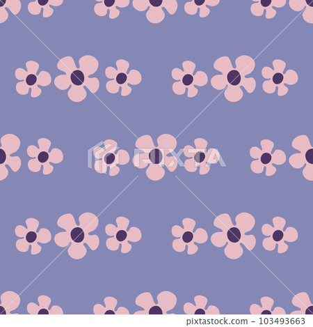 Seamless pattern with flowers in Groovy style on Seamless pattern with flowers in Groovy style on 103493663