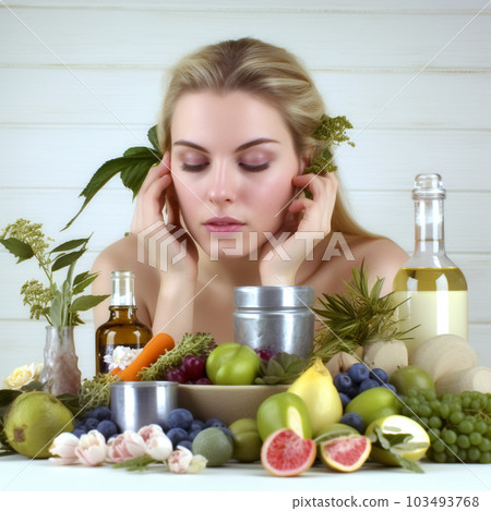 Generative AI. Organic ingredients for cosmetics skin 103493768