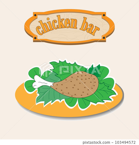 Chicken bar card on a light yellow background 103494572